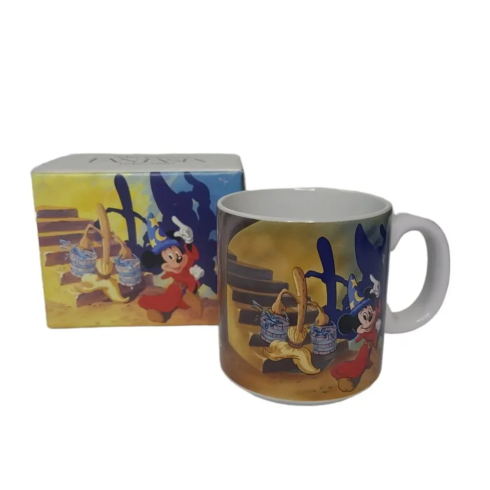 Vintage Disney Fantasia 50th Anniversary 1940-1990 Coffee Mug Original Box Japan